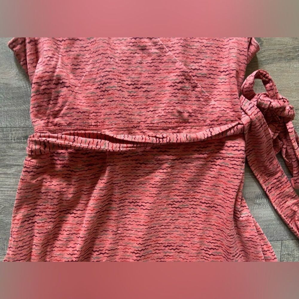 Toad&Co women’s size large burnt orange sleeveless tie wrap dress organic cotton - Picture 6 of 10